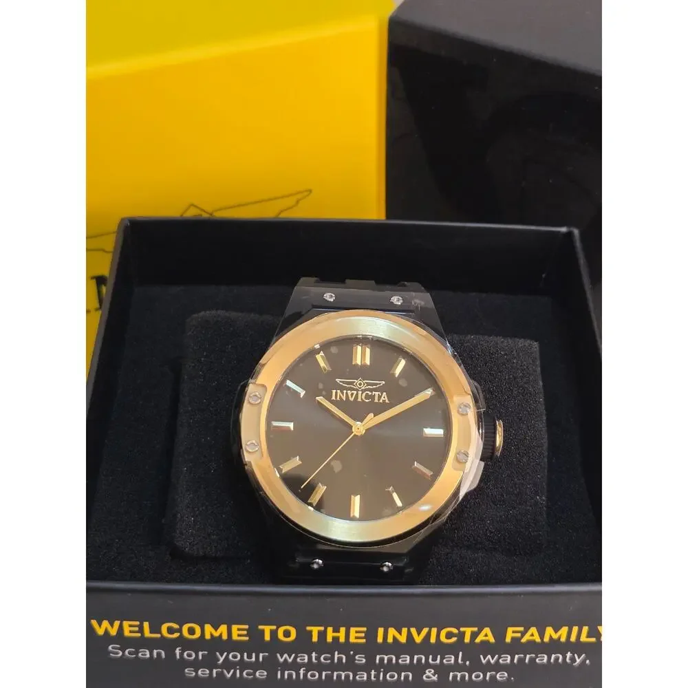 Invicta Sea Base Siphon 50015 Mens Quartz Watch 45mm Black Gold Transparent New